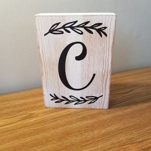 Wooden "C" Initial Decor